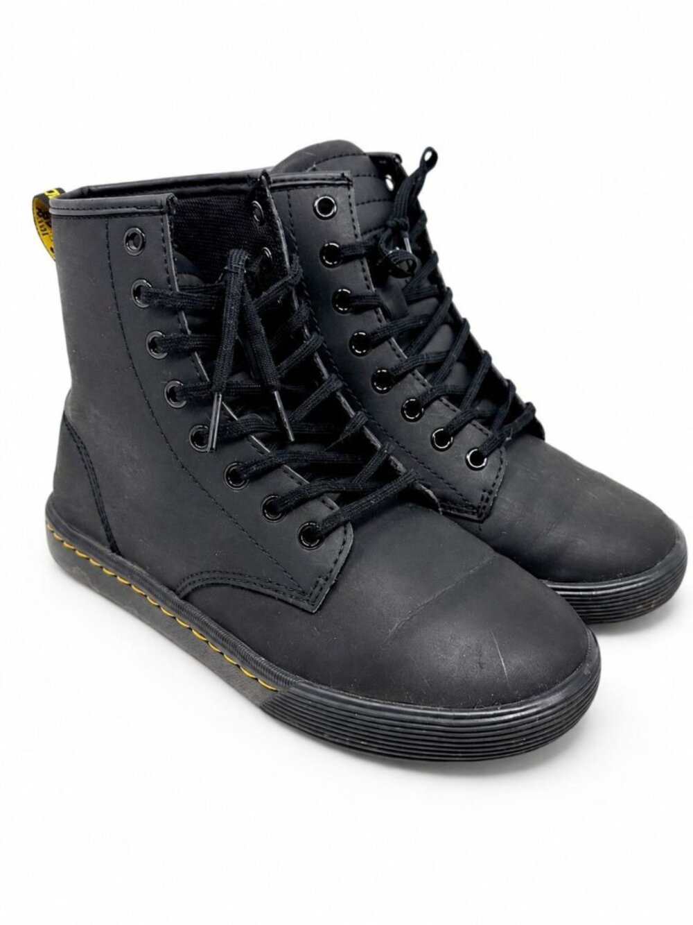 Dr Martens Sheridan Boots Women's 8 Black Matte Combat Ankle Boots Lace Up
